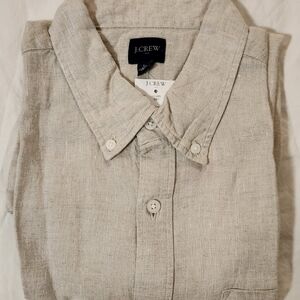 J. Crew Men's Linen Blend Shirt Stone